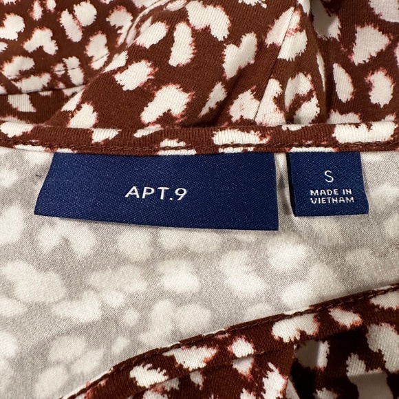 APT. 9 Cinch-Waist Fit & Flare Midi Dress Spandex Brown Animal Print Small - Picture 6 of 8
